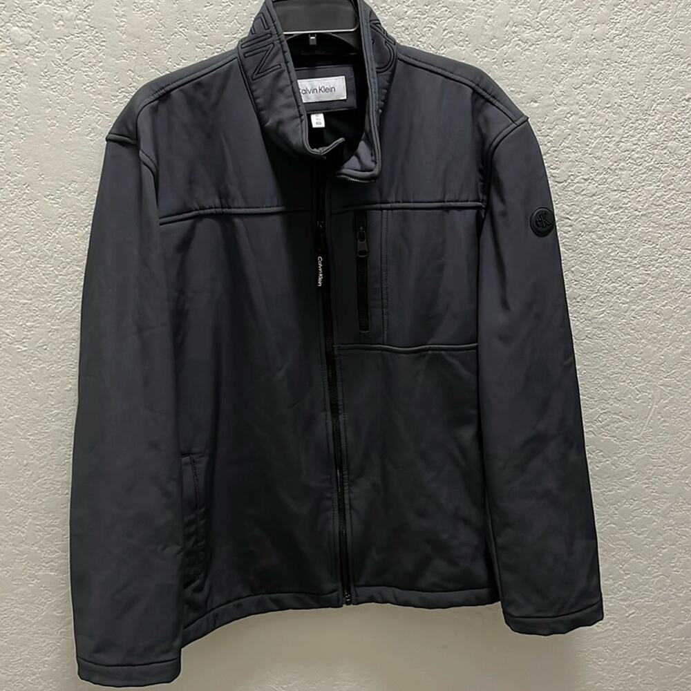 Calvin Klein Men’s Gray Full-Zip Jacket Infinite Stretch Size XL